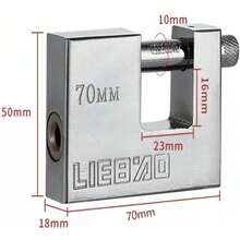 2pzs Candado Cortina Extra Seguridad Métálico 70mm - 2 PCS - Ver 2