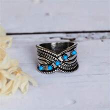 1個波希米亞復古風格的精緻八字圖案創意戒指,非常適合作為婚禮和派對禮物 - 復古銀色 - 查看 3