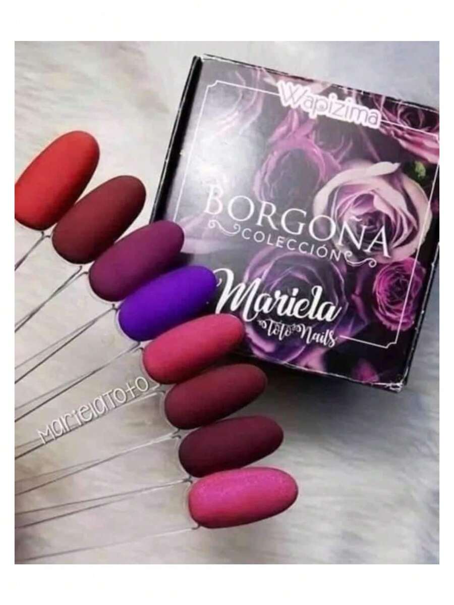 Acrílico Wapizima Colección 8 Piezas Para Uñas - Rojo violeta - Ver 1