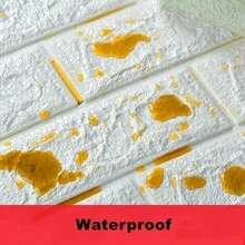 10入組3d泡沫磚紋壁紙,自粘式可拆卸防水牆面裝飾適用於臥室、廚房、客廳、浴室