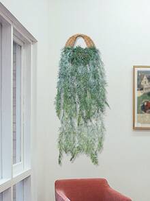 1入藝術模擬垂柳掛藤長100cm,適用於花園茶會、家用陽台搭配新房裝飾、婚禮綠色植物掛飾、商店櫥窗、臥室、客廳、壁爐裝飾、會議室、酒店大廳裝飾與擺飾 - 淺藍色 - 查看 2