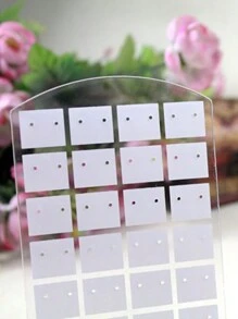 2 Pièces Présentoir De Support De Boucle D'oreille Noir Et Blanc À 72 Trous
