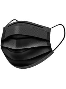 Medsup Three-Layer Heat-Sealed Mouth Covers 100 Pieces - 黑色 - 查看 3