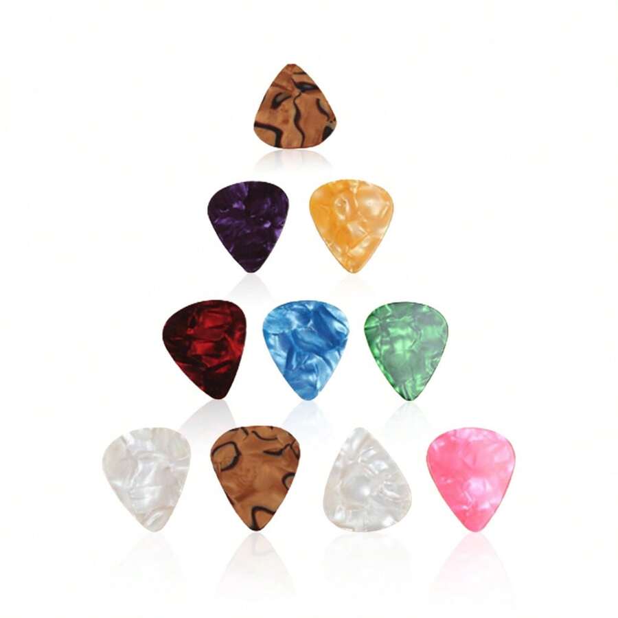 20入組隨機顏色厚耐磨賽璐珞吉他撥片適用於原聲吉他、電吉他、烏克麗麗等