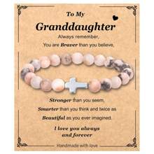 1 件基督教礼物，适合女性，十字架串珠手链，天主教珠宝，母亲节生日圣诞节礼物，适合女性，母女，姐妹，女友，奶奶，妻子 - 粉色 - 查看 20