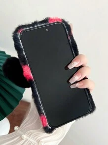 Black & Red Heart Shaped Phone Case With Black Heart Pendant - black red - View 2