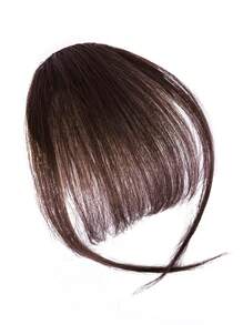 1pc French Style Air Fringe Hairpiece With Clip & Bangs For Everyday Wear Casual - Chocolate Brown - View 3