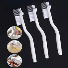 3件装清洁刷小号刷子适用于清洁水槽刷子带手柄浴室厨房边角灌浆清洁刷适用于家用窗户轨道清洁刷 - 白色 - 查看 1