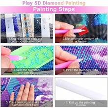 Diy 5d 鑽石畫海豚海底世界 - 水晶刺繡藝術品,房間/牆壁裝飾,時尚禮品,12x16 英寸 - 30*40 - 查看 3