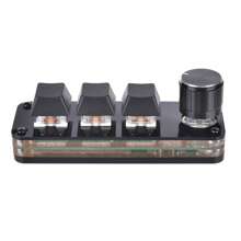 A Black 3-Key Custom Keyboard With One Touch Copy Paste USB Plug And Play - Black - View 1