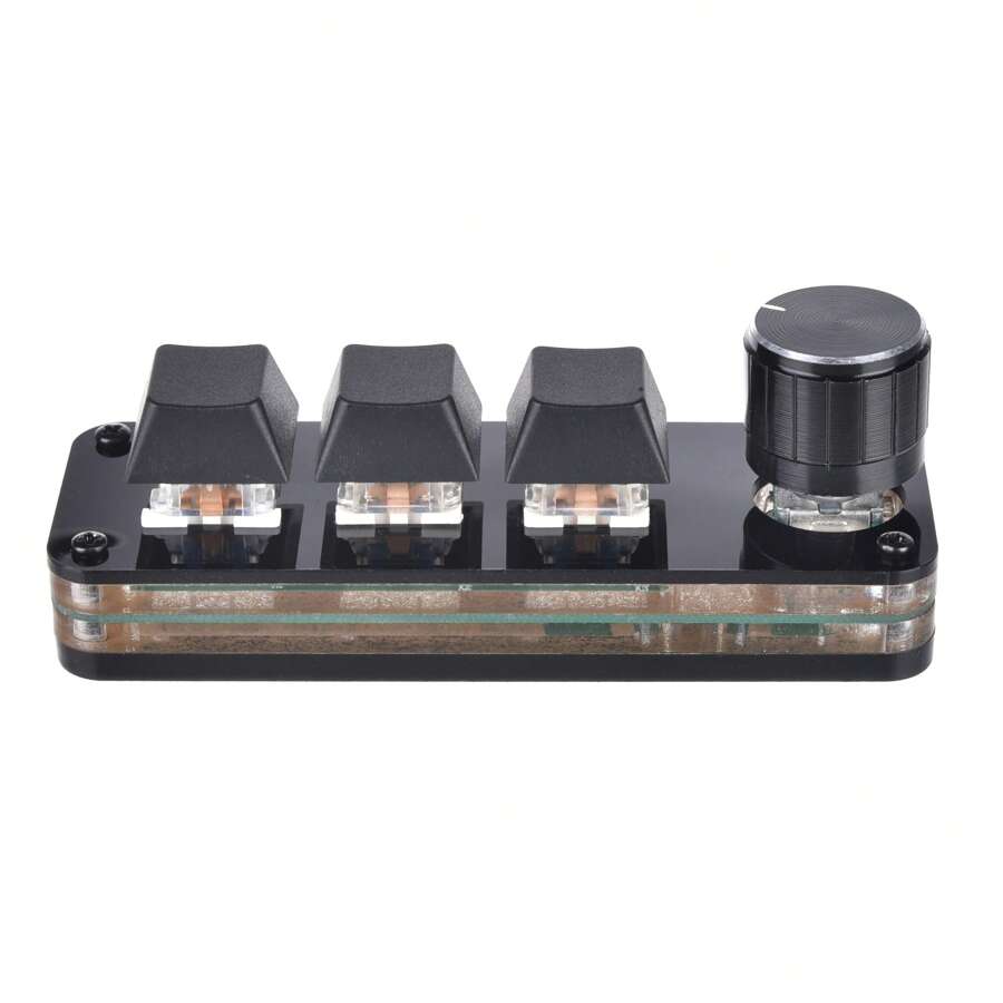 A Black 3-Key Custom Keyboard With One Touch Copy Paste USB Plug And Play - Black - View 1