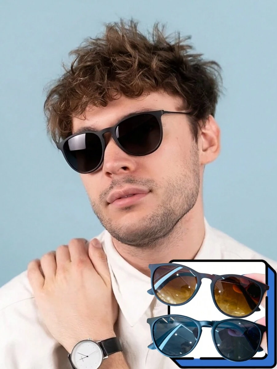 Men Fashion Glasses - màu đen - Xem 1