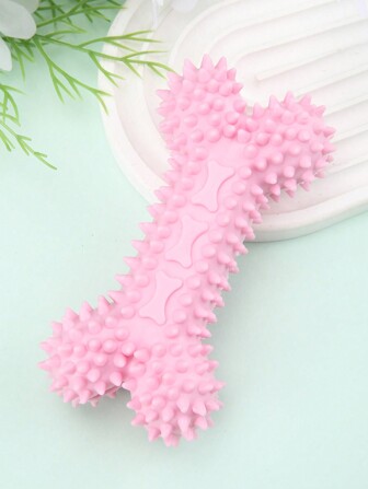 1pc TPR Chew Toy In Bone Shape For Small Dogs And Puppies, Durable Teething Toy Can Hold Treats