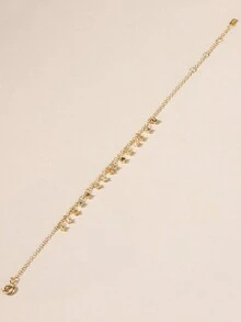 1入組極簡且萬能的S925銀手鍊，彩色CZ石露出裝飾，是送給女朋友、好朋友或節日日常穿戴的時尚優雅禮物 - 金色 - 查看 3