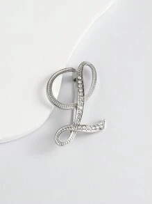 1件男女皆可穿戴的字母設計brooch,獨特裝飾服飾,適合日常穿著 - 銀色 - 查看 25