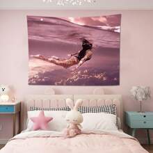1入組雲端潛水壁掛掛毯,卡通動漫掛毯家居裝飾,適用於卧室/客廳/盛會/商店背景墻掛毯,掛毯美學