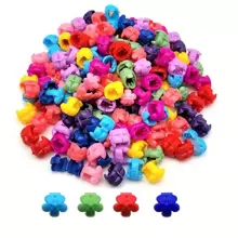 80入組韓國風格女孩隨機混合彩色心形、星形、花形髮夾和髮爪,適合日常使用 - 彩色 - 查看 5