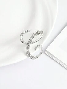 1件男女皆可穿戴的字母設計brooch,獨特裝飾服飾,適合日常穿著 - 銀色 - 查看 32