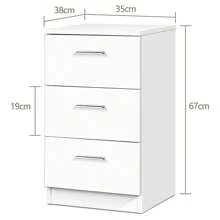 Bedside Table, Wooden Bedside Table, Bedside Cabinet With Drawers, Night Console, Side Table, Storage Table, Telephone Table For Bedroom, Living Room - trắng - Xem 6