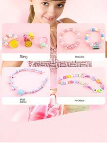 150pcs Beads Bracelet Making Kit, Includes Beading Chain, DIY Craft For Girls, Christmas & Birthday Gift Set - Multicolor - View 2
