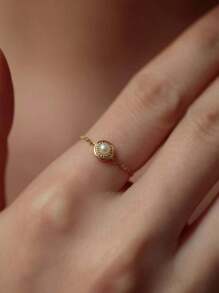 1 件圓形可調節鏈環,獨特時尚指環,適合女士日常佩戴 - 彩色 - 查看 2