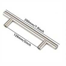 1pc Black/silver Matte Stainless Steel Drawer Handle T-bar Cabinet Pulls Knobs, Kitchen/bathroom/cupboard Door Hardware
