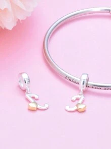 FOREVER QUEEN S925純銀珠子26個英文字母吊墜珠,字母diy吊墜魅力珠子