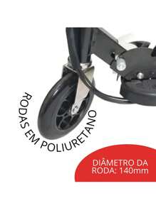 Patinete Elétrico Motorizado Scooter Recarregável Dobrável - Preto - Visão 5