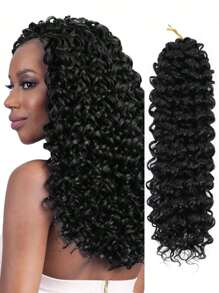 棉花糖afro環狀捲曲針織合成纏繞卷曲釘髮延伸奧姆布雷金色 - 黑色 - 查看 1