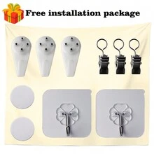 1 件雲跳牆掛毯,卡通動漫懸掛家居裝飾,臥室美學掛毯,客廳,盧奧派對,商店背景,掛毯美學