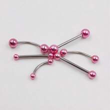 6pcs/set Stainless Steel Titanium Plated Tongue And Eyebrow Piercing Kit - Multicolor - View 3