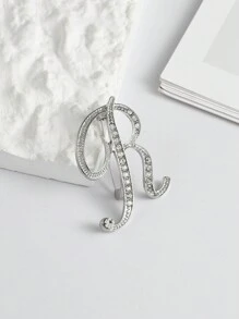 1件男女皆可穿戴的字母設計brooch,獨特裝飾服飾,適合日常穿著 - 銀色 - 查看 10