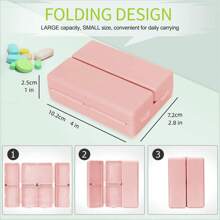 1 Miếng 10cm Màu hồng Hằng ngày Pill Hộp đựng , 7 Ngăn Du lịch xách tay Vỏ thuốc Hộp Đối với Ví Túi Đến , Dầu , Và - Hồng - Xem 3