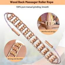 木製按摩滾輪松弛肌肉，女性用背部滾輪按摩器，適用於腹部、腿部、背部、胃部、腰部按摩，身體按摩工具，母親節禮物送媽媽