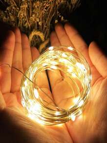 LED电池供电串灯，圣诞树装饰铜线仙女灯，户外装饰氛围灯，1/3/5/10/20米LED电池供电
