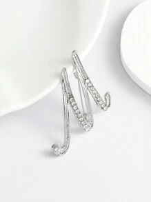 1件男女皆可穿戴的字母設計brooch,獨特裝飾服飾,適合日常穿著 - 銀色 - 查看 34