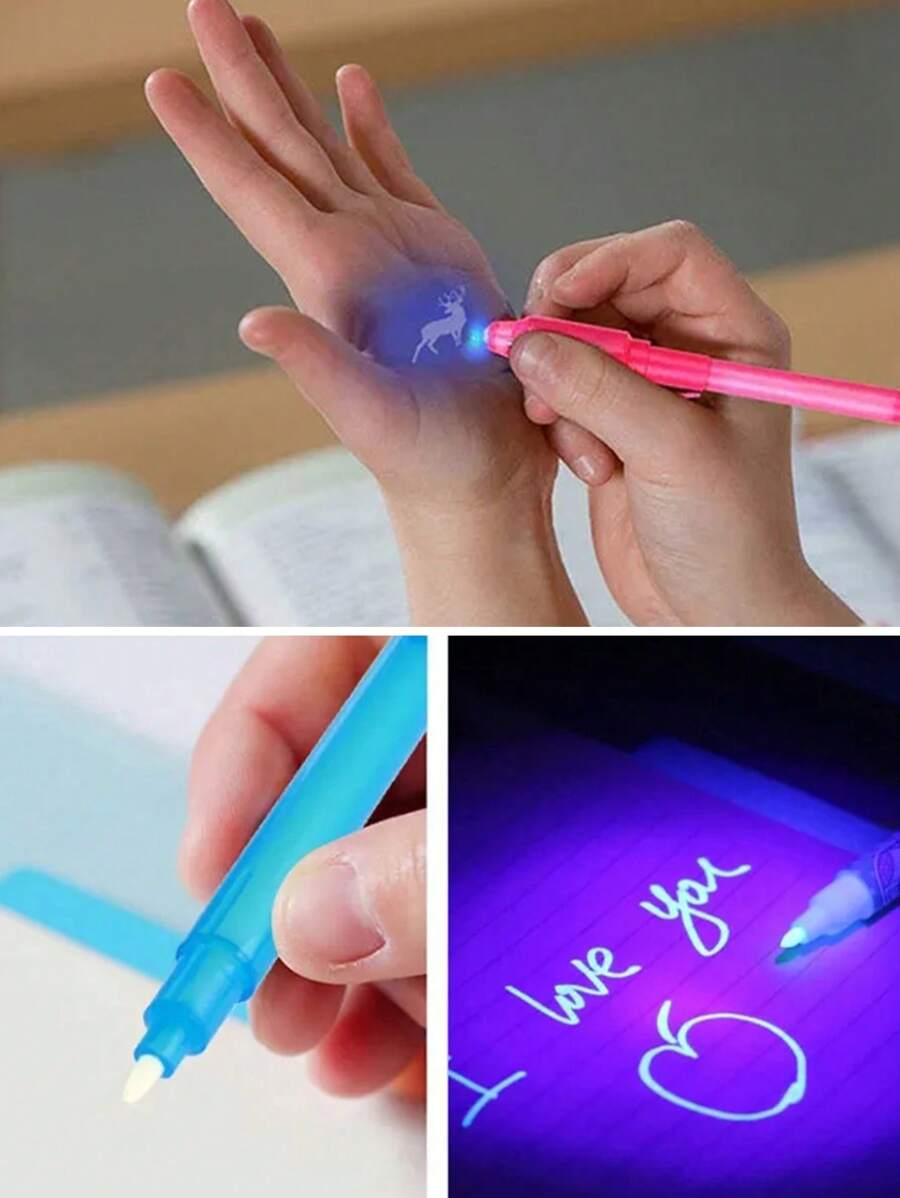 1pc Fluorescent Light Pen For Students, Multifunctional LED Magic Toy