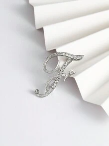 1件男女皆可穿戴的字母設計brooch,獨特裝飾服飾,適合日常穿著 - 銀色 - 查看 20