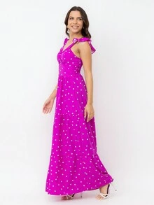 Women Dresses - Màu đỏ tím - Xem 4