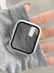 蘋果手錶殼適用於系列1-8帶鋼化膜保護裝置貝殼 - 粉色 - 查看 4