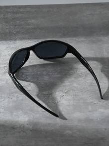 Sportiga Y2k-mode Unisex överdimensionerade modeglasögon för sommaren Casual Accessoarer Strandtillbehör Glasögon för sommaren Strandsemester, utomhus, resor - Svart - Visa 3