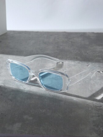 1pc Unisex Fashionable Y2k Beach Summer Square Fashion Glasses, Suitable For Daily Wear And Photography Casual Shades Accessories Beach Accessories Glasses Shades For Summer Beach Vacation,Outdoor,Travel