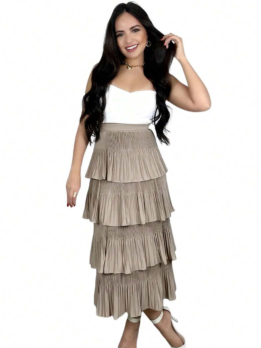 Women Skirts - 鏽棕色 - 查看 1