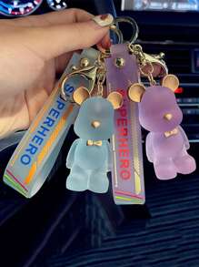 水晶熊形狀鑰匙扣吊墜 - 彩色 - 查看 5