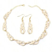 1 Set Fashionable Metal Flame Jewelry With Simple & Aggressive Design - Yellow Gold - View 2