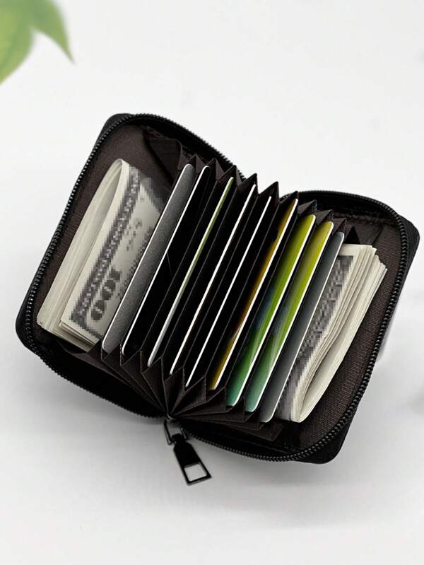 KAIDUCH Men's Multi-Slot Zip Closure Lightweight Portable Card ID Card White-Collar Workers For Male Holiday For Anniversary For Birthday Gift Accessories Gift Present Card Holder Wallet Business Card Holder Credit Card Holder For Men Wallet Mini Wallet Purse Wallet Card Wallet