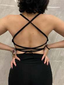 Women Tank Tops & Camis - 黑色 - 查看 3