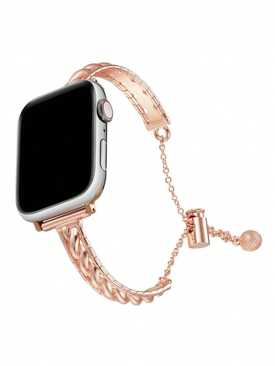 Metal Bracelet Watch Band Compatible With Apple Watch - Rose Gold - View 1