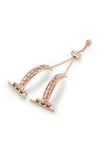 Metal Bracelet Watch Band Compatible With Apple Watch - Rose Gold - View 4