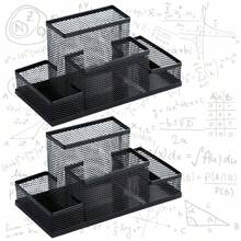 1 Pieza Organizador De Escritorio Multifuncional Sólido Negro - Unitalla - Ver 6